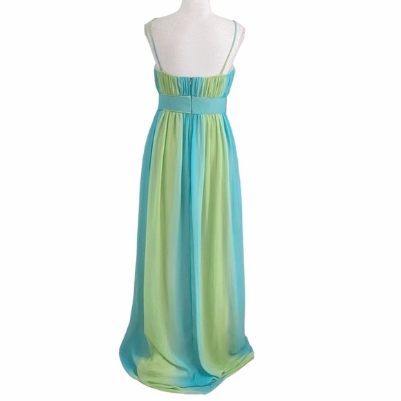 AFTER SIX TROPICAL OMBRE BRIDESMAID SLEEVELESS EMPIRE WAIST COLORFUL GOWN - 4 - Picture 4 of 10